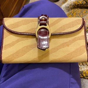 Used Dooney&Bourke Red & tan leather  wallet